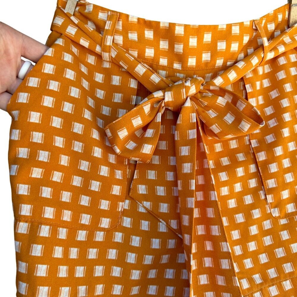 A New Day Orange White Pockets Dress Shorts Women’s Size S - Picture 2 of 15